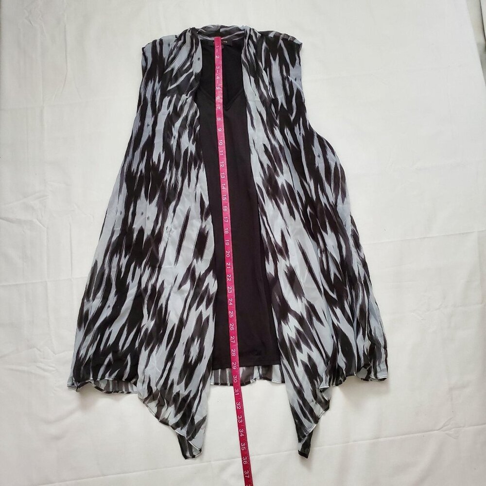 Timeline Womens Plus Size Cloak Style Longline Sleeveless Black Tunic Blouse 3XL - Picture 12 of 13